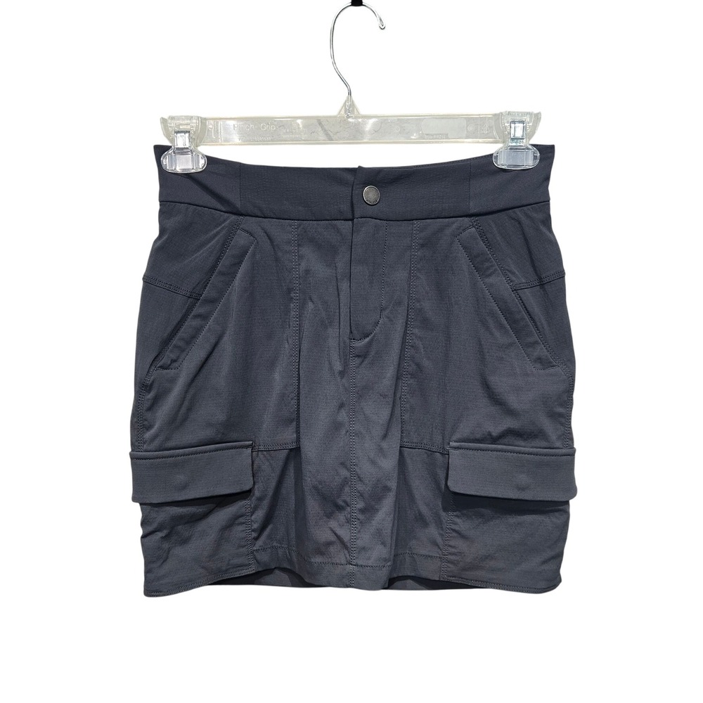 Athleta Cargo Skort Womens 4 Gray Hiking Outdoor Utility Athletic Skirt Gorpcore